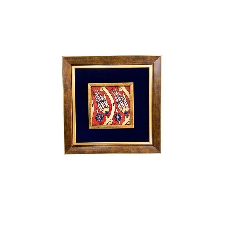 Çini Tablo Lale Motifi 23x23 cm