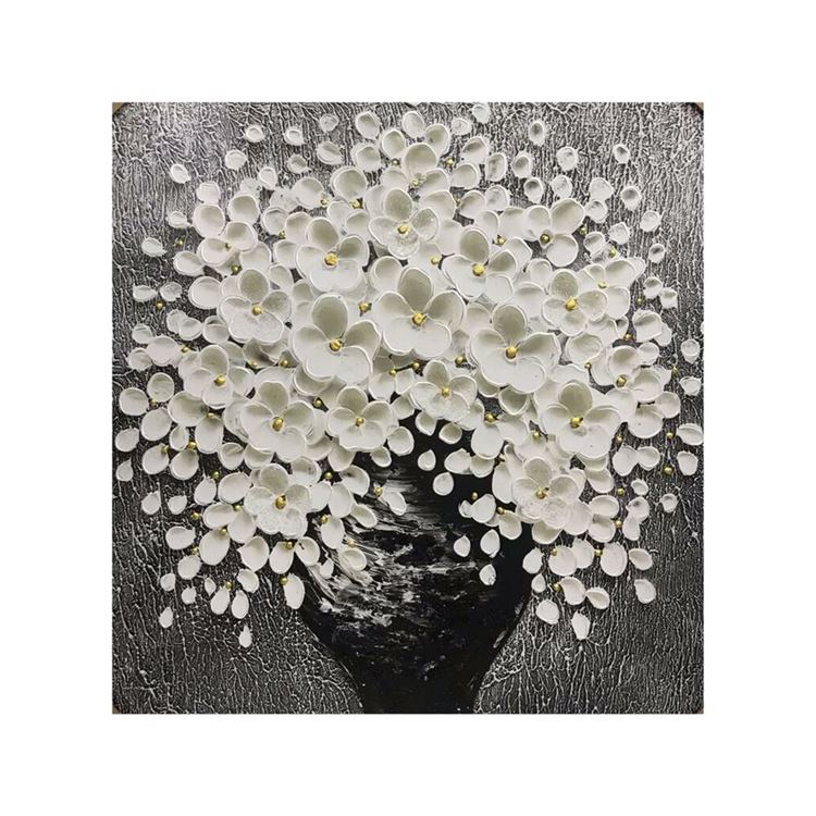 Dekoratif Çiçek Tablo 100x100 cm