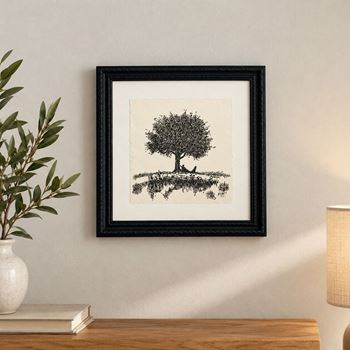 Ağaç Temalı Çerçeveli Tıpkı Basım Tablo 27x27 cm
