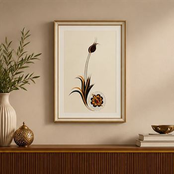 Lale Motifi Çerçeveli Tıpkı Basım Tablo 51x71 cm