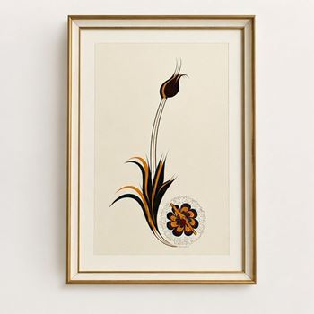 Lale Motifi Çerçeveli Tıpkı Basım Tablo 51x71 cm