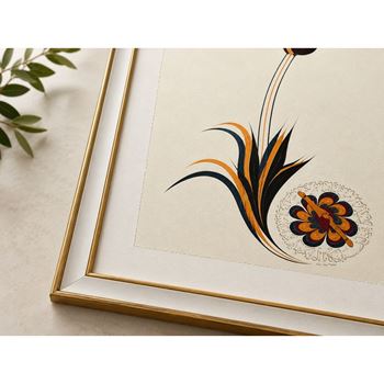 Lale Motifi Çerçeveli Tıpkı Basım Tablo 51x71 cm