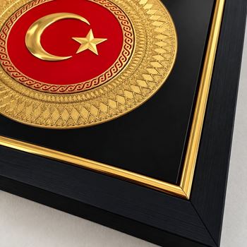 Çerçeveli Türk Bayrağı Tablo 31x31 cm