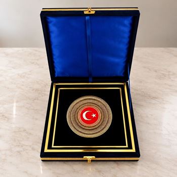 Çerçeveli Türk Bayrağı Tablo 26x26 cm
