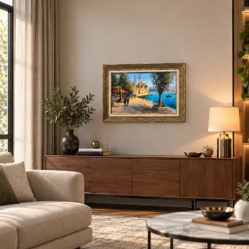 İstanbul Sahilinde Manzara 55x75 cm
