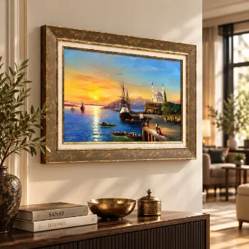 Gün Batımında İstanbul Manzara 55x75 cm