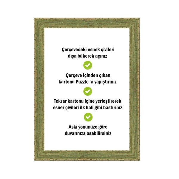 Puzzle Çerçevesi 30 mm YEŞİL - 35x50 (500'luk)