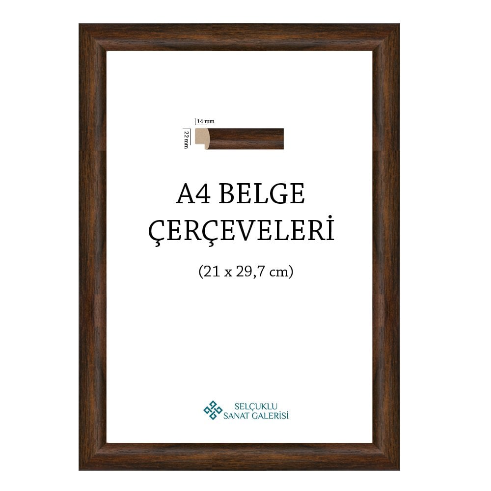 A4 ÇERÇEVE 1. SINIF 22MM (A3, A4, A5 ve 25x35) KAHVERENGİ - 25x35 cm