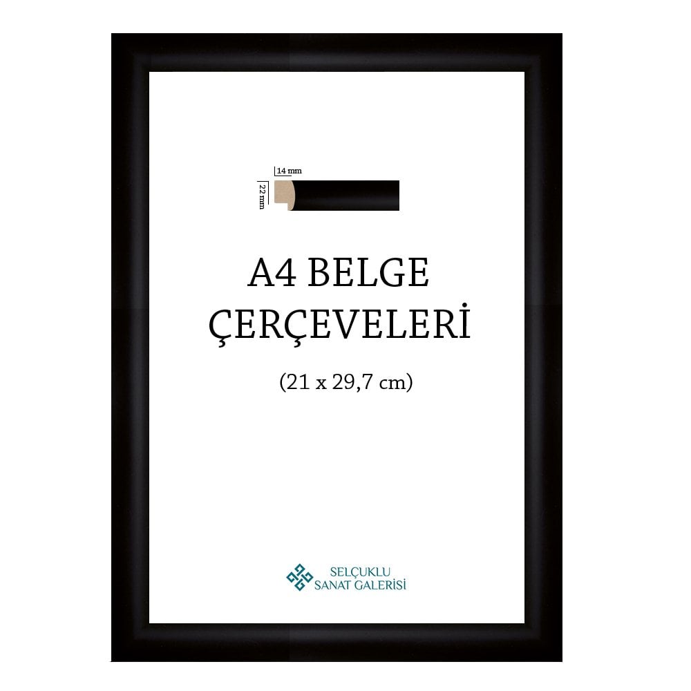 A4 ÇERÇEVE 1. SINIF 22MM (A3, A4, A5 ve 25x35) SİYAH - A4 (21x29,7 cm)